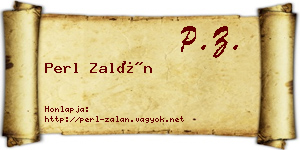 Perl Zalán névjegykártya